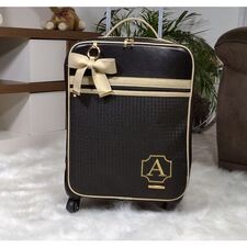 Mala Maternidade Preta com Rodinhas em Sintético